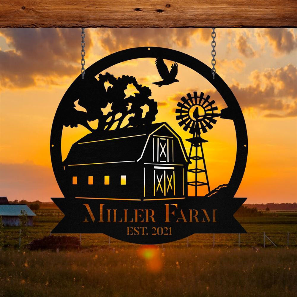 Windmill Custom Ranch Gate Outdoor Custom Metal Signs With Windmill Decorative Metal Windmill