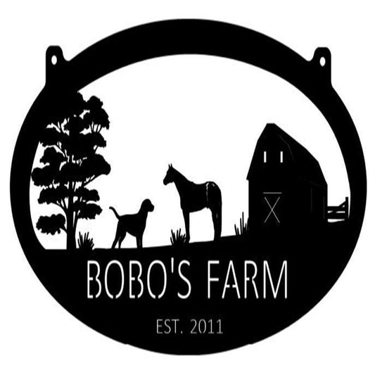 Custom Metal Farm Sign,horse Dog Metal Sign, Gift Ideas For Farm Woman, Large Metal Outdoor Signs, Outdoor Metal Sign Frames