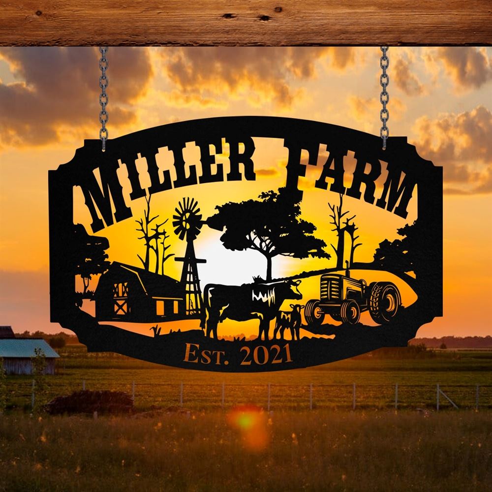Custom Metal Farm Signs, Barn Cow Tractor Outdoor Farmhouse, Gift Ideas For Farm Woman, Large Metal Outdoor Signs, Outdoor Metal Sign Frames