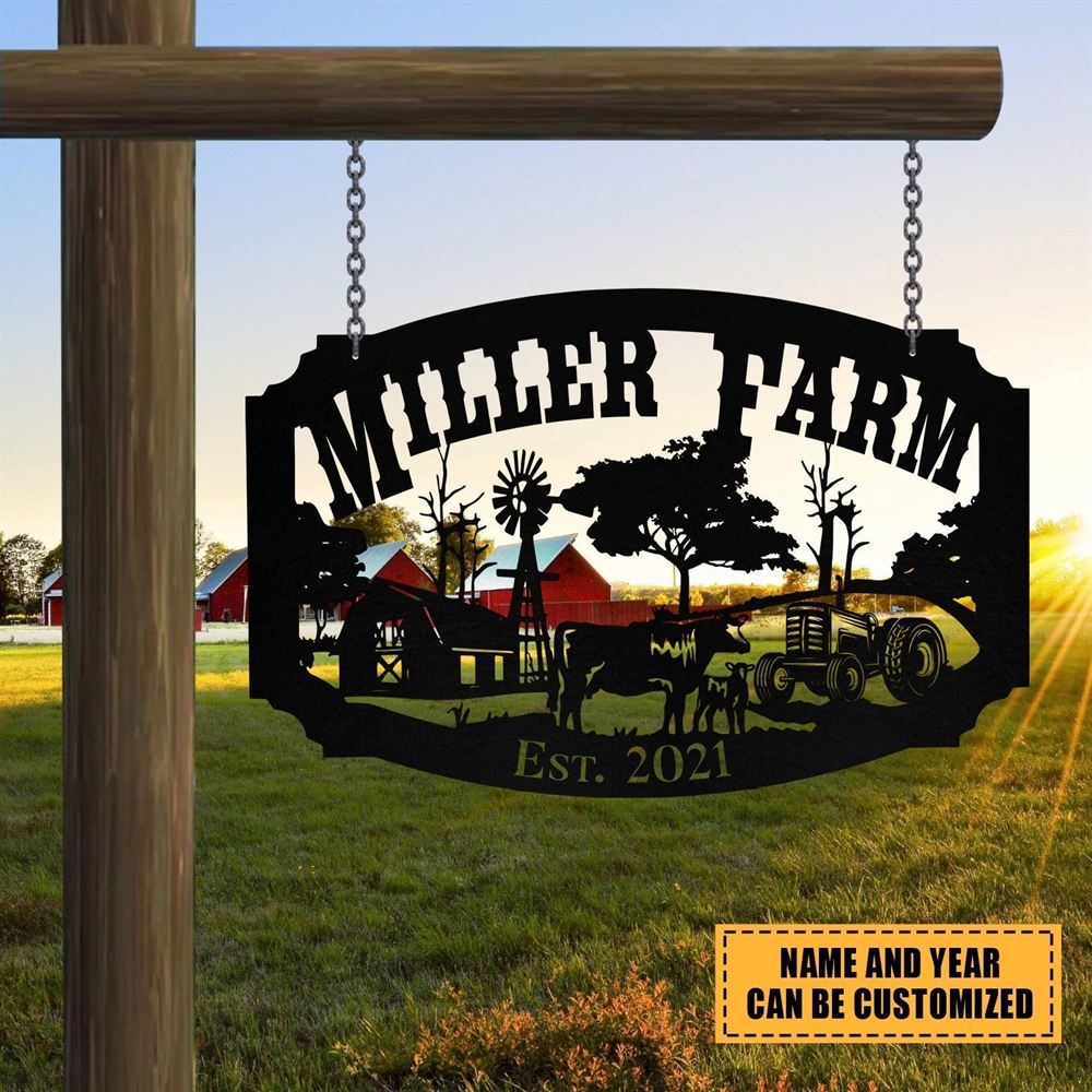 Custom Metal Farm Signs, Barn Cow Tractor Outdoor Farmhouse, Gift Ideas For Farm Woman, Large Metal Outdoor Signs, Outdoor Metal Sign Frames