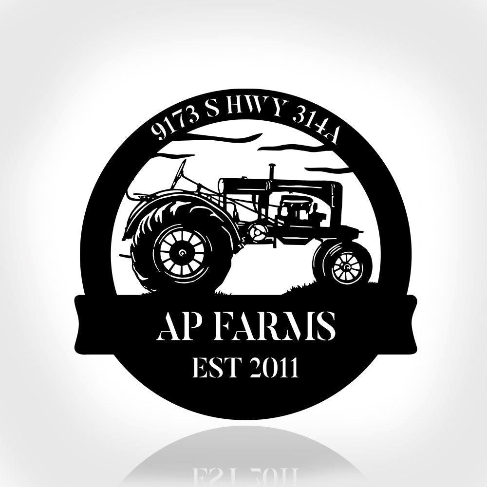 Custom Metal Farm Signs, Tractor Outdoor Farmhouse Front Gate Entry Road Wall Decor Art, Gift Ideas For Farm Woman, Outdoor Metal Sign Frames