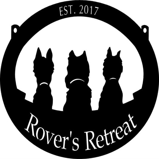 Custom Metal Sign, Adorable Dog Silhouettes Metal Sign, Anniversary Gift, Dog House Sign, Outdoor Sign, Home Decor Sign