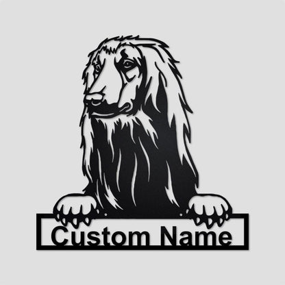 Custom Metal Sign, Afghan Hound Metal Sign, Anniversary Gift, Dog House Sign, Dog Wall Art, Outdoor Sign, Home Decor Sign