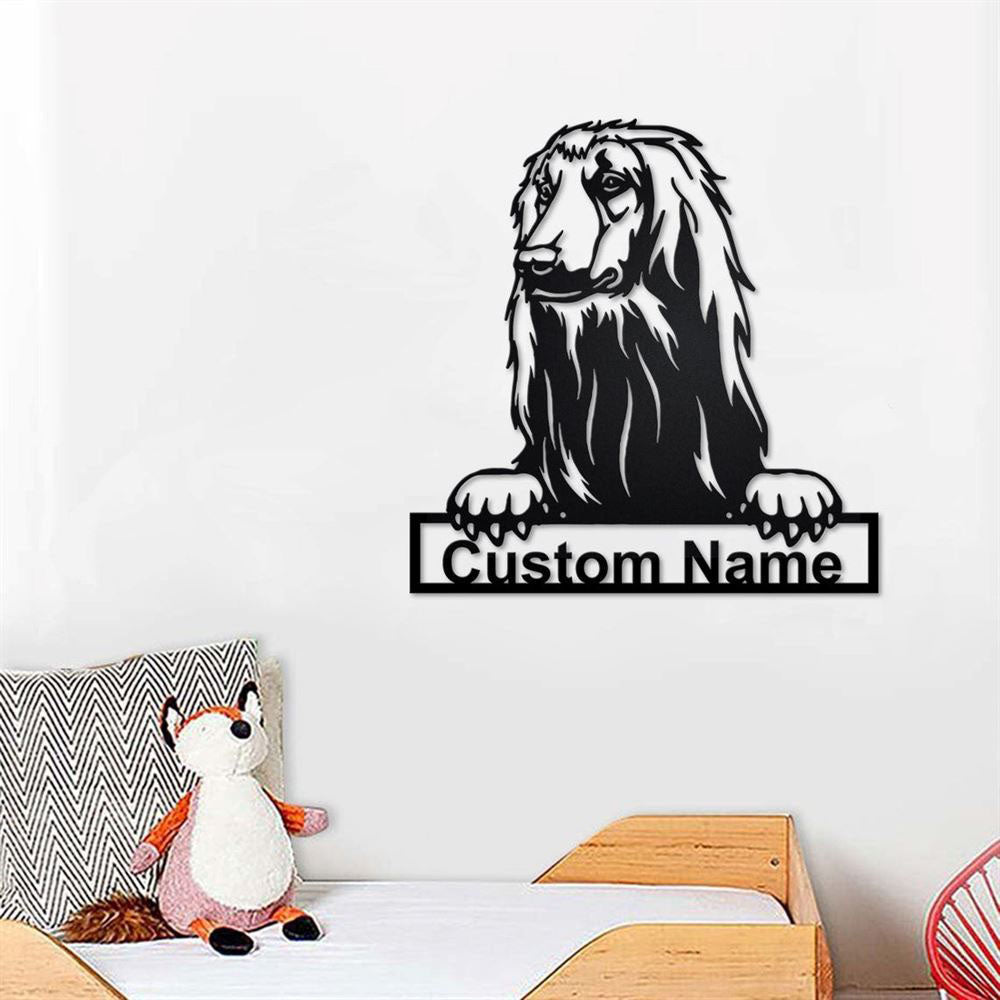 Custom Metal Sign, Afghan Hound Metal Sign, Anniversary Gift, Dog House Sign, Dog Wall Art, Outdoor Sign, Home Decor Sign