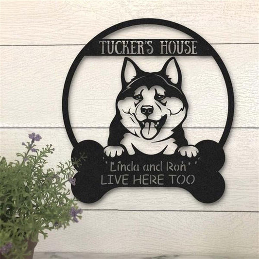 Custom Metal Sign, Akita Dog Lovers Funny Metal Sign, Anniversary Gift, Dog House Sign, Outdoor Sign, Home Decor Sign