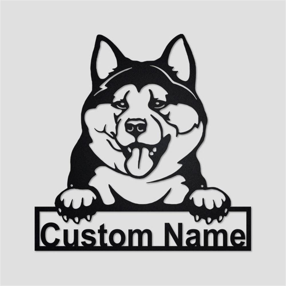 Custom Metal Sign, Akita Inu Metal Sign, Anniversary Gift, Dog House Sign, Dog Wall Art, Outdoor Sign, Home Decor Sign