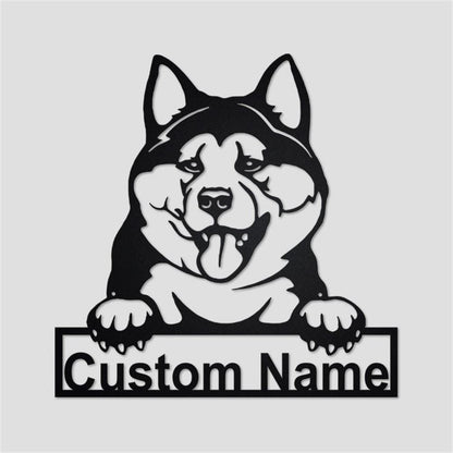 Custom Metal Sign, Akita Inu Metal Sign, Anniversary Gift, Dog House Sign, Dog Wall Art, Outdoor Sign, Home Decor Sign