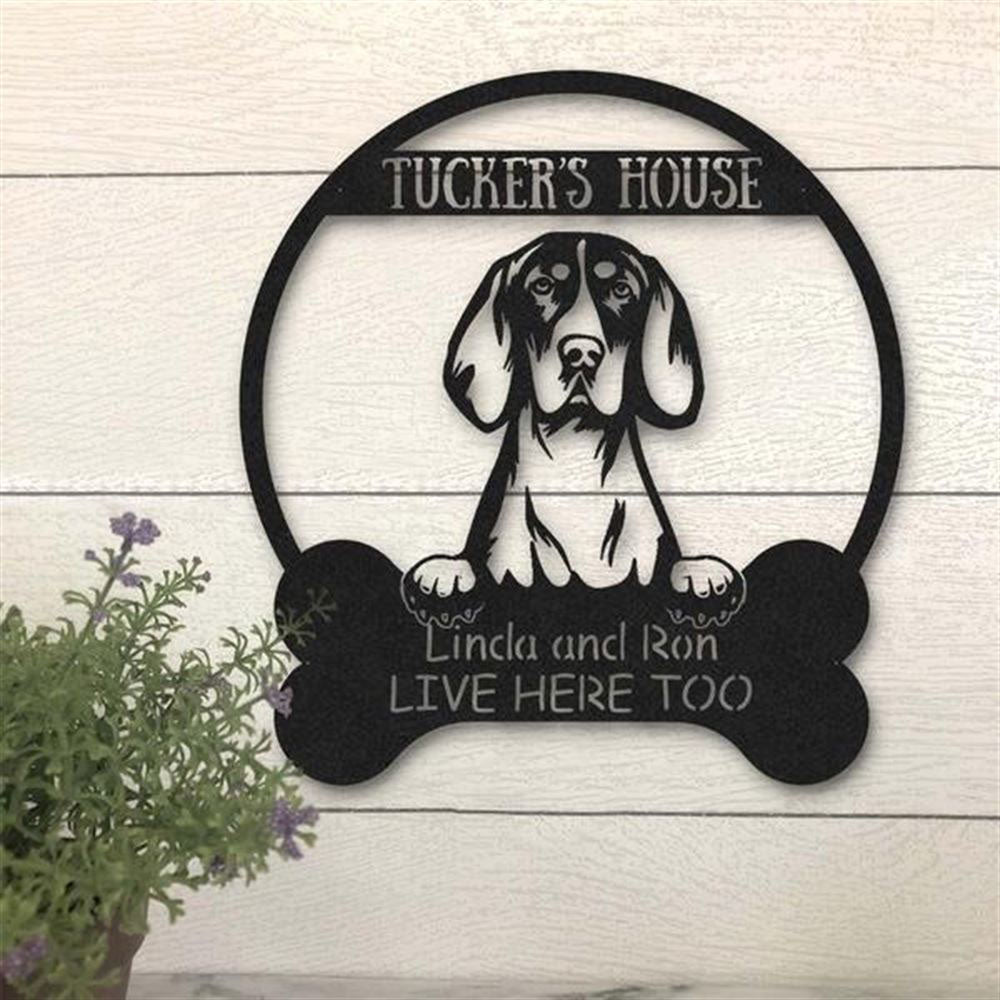 Custom Metal Sign, American English Coonhound Dog Lovers Funny Metal Sign, Anniversary Gift, Dog House Sign, Outdoor Sign, Home Decor Sign