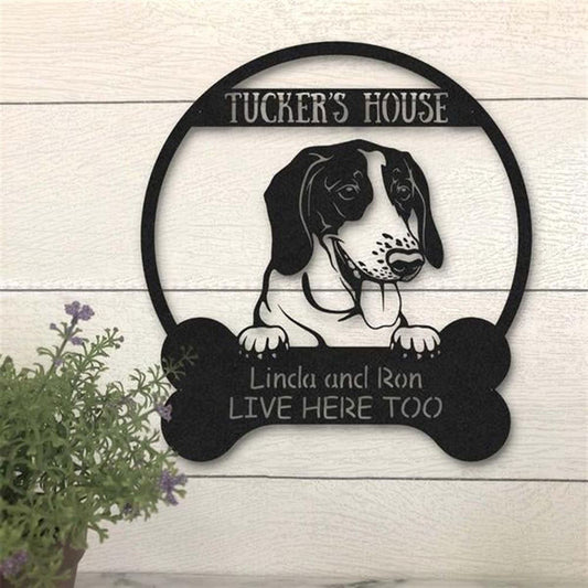 Custom Metal Sign, American Foxhound Dog Lovers Funny Metal Sign, Anniversary Gift, Dog House Sign, Outdoor Sign, Home Decor Sign