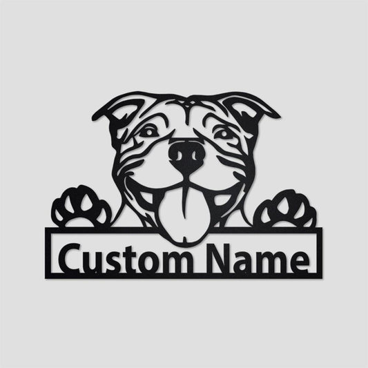 Custom Metal Sign, American Pit Bull Metal Signs, Anniversary Gift, Dog House Sign, Dog Wall Art, Outdoor Sign, Home Decor Sign