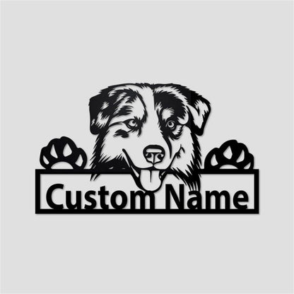 Custom Metal Sign, Australian Shepherd Metal Signs, Anniversary Gift, Dog House Sign, Dog Wall Art, Outdoor Sign, Home Decor Sign