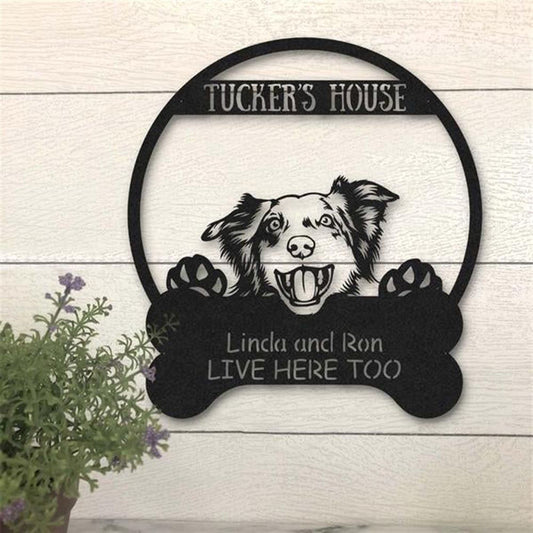 Custom Metal Sign, Australian Shephered Dog Lovers Funny Metal Sign, Anniversary Gift, Dog House Sign, Outdoor Sign, Home Decor Sign