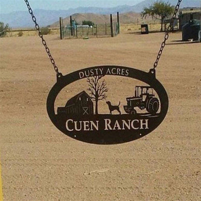 Custom Metal Sign, Barn Dog Tractor Metal Sign, Anniversary Gift, Dog House Sign, Dog Wall Art, Outdoor Sign, Home Decor Sign