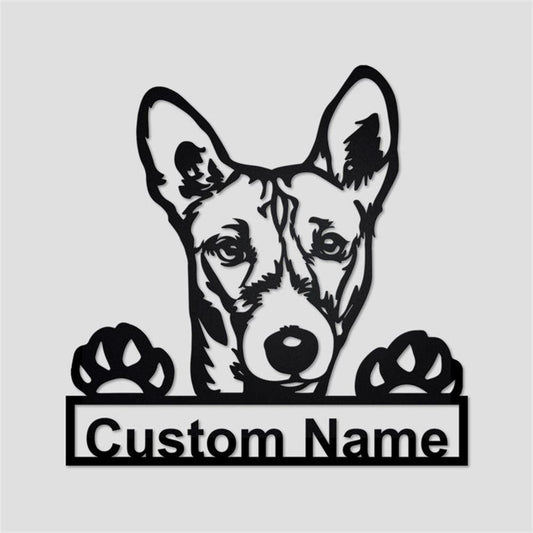 Custom Metal Sign, Basenji Dog Metal Sign, Anniversary Gift, Dog House Sign, Dog Wall Art, Outdoor Sign, Home Decor Sign