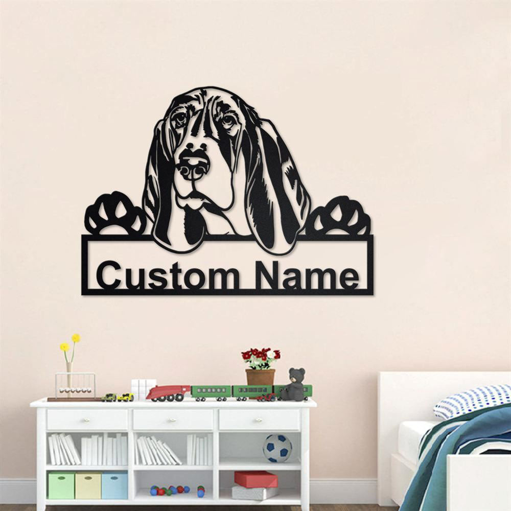 Custom Metal Sign, Basset Hound Metal Sign, Anniversary Gift, Dog House Sign, Dog Wall Art, Outdoor Sign, Home Decor Sign