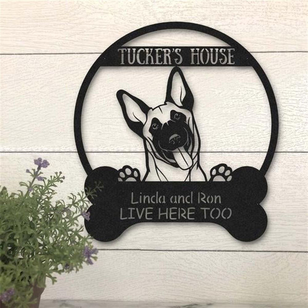 Custom Metal Sign, Belgian Shepherd Dog Lovers Funny Metal Sign, Anniversary Gift, Dog House Sign, Outdoor Sign, Home Decor Sign
