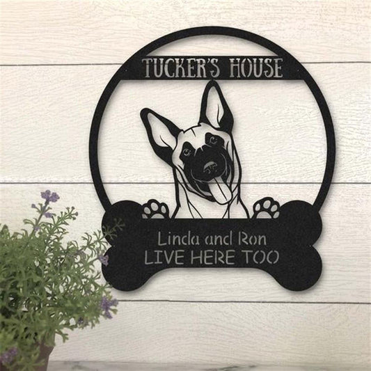 Custom Metal Sign, Belgian Shepherd Dog Lovers Funny Metal Sign, Anniversary Gift, Dog House Sign, Outdoor Sign, Home Decor Sign