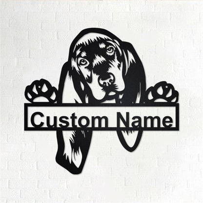 Custom Metal Sign, Black And Tan Metal Sign, Anniversary Gift, Dog House Sign, Dog Wall Art, Outdoor Sign, Home Decor Sign