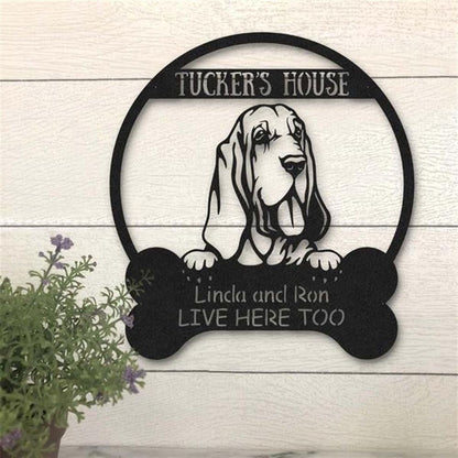 Custom Metal Sign, Bloodhound Dog Lovers Funny Metal Sign, Anniversary Gift, Dog House Sign, Dog Wall Art, Outdoor Sign, Home Decor Sign