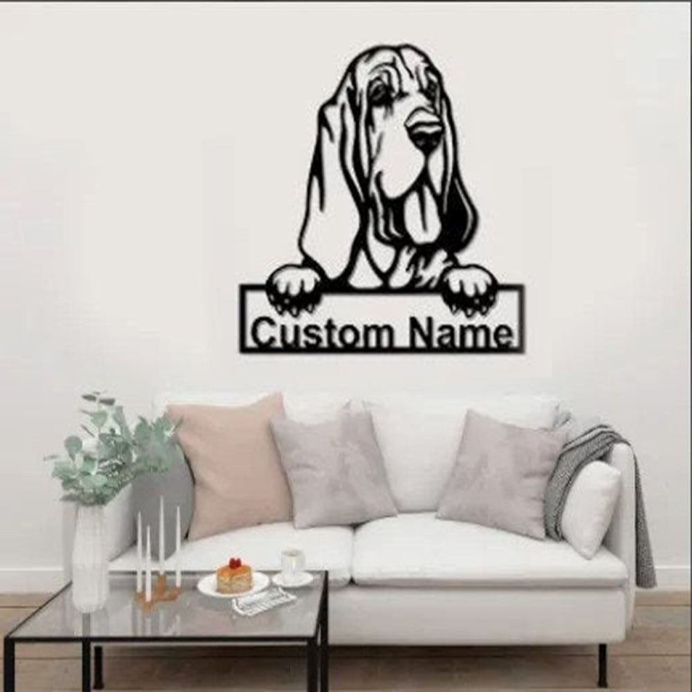 Custom Metal Sign, Bloodhound Metal Sign, Anniversary Gift, Dog House Sign, Dog Wall Art, Outdoor Sign, Home Decor Sign