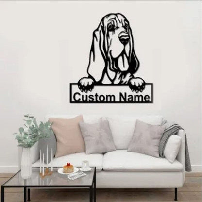 Custom Metal Sign, Bloodhound Metal Sign, Anniversary Gift, Dog House Sign, Dog Wall Art, Outdoor Sign, Home Decor Sign