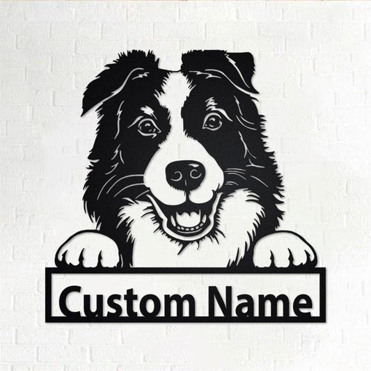 Custom Metal Sign, Border Collie Metal Signs, Anniversary Gift, Dog House Sign, Dog Wall Art, Outdoor Sign, Home Decor Sign