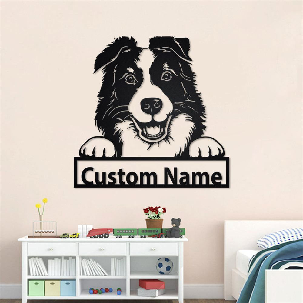 Custom Metal Sign, Border Collie Metal Signs, Anniversary Gift, Dog House Sign, Dog Wall Art, Outdoor Sign, Home Decor Sign