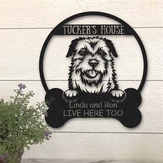 Custom Metal Sign, Border Terrier Dog Lovers Funny Metal Sign, Anniversary Gift, Dog House Sign, Dog Wall Art, Outdoor Sign, Home Decor Sign