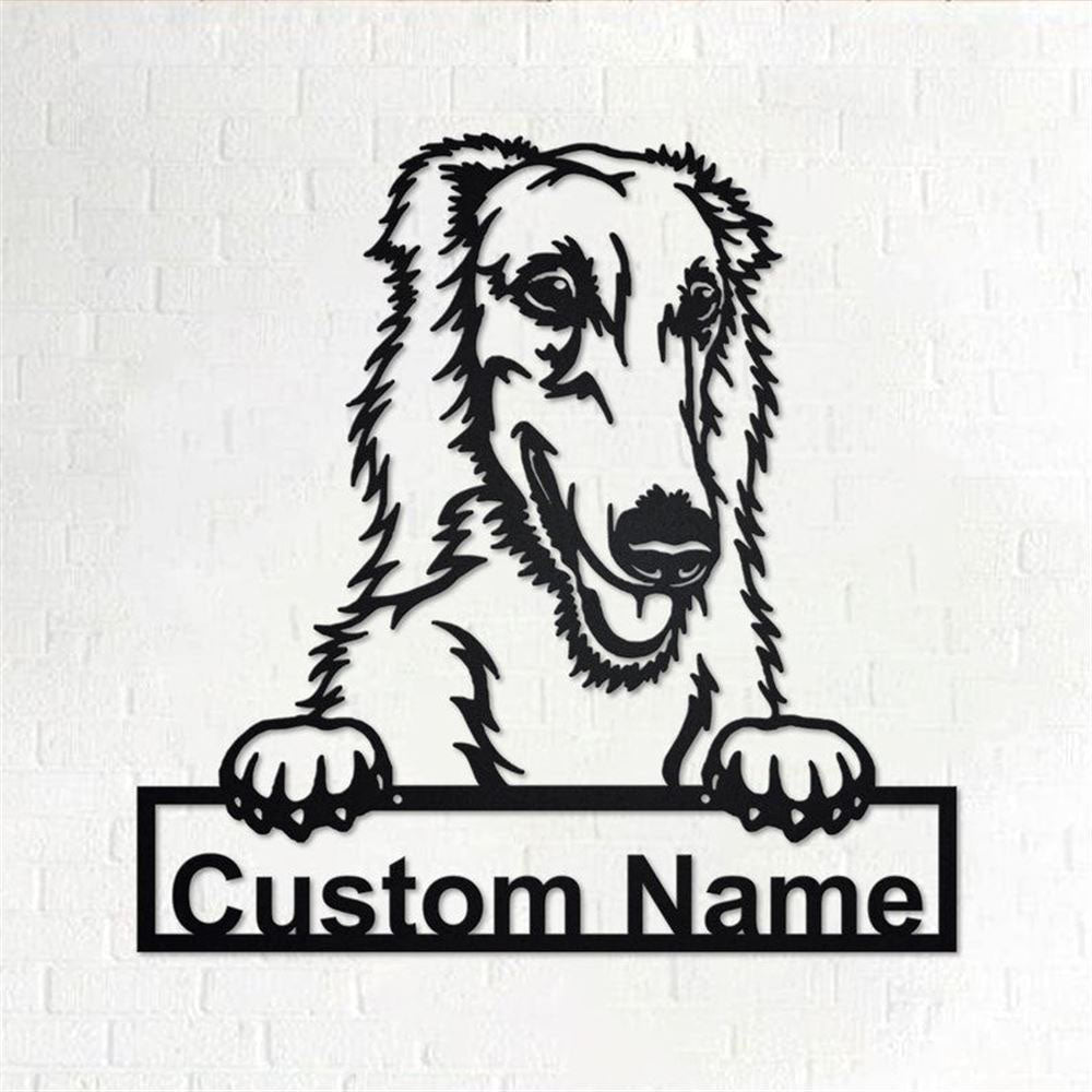 Custom Metal Sign, Borzoi Metal Sign, Anniversary Gift, Dog House Sign, Dog Wall Art, Outdoor Sign, Home Decor Sign