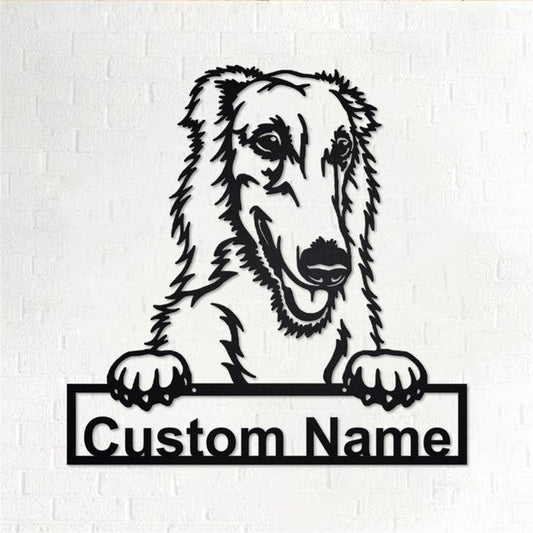 Custom Metal Sign, Borzoi Metal Sign, Anniversary Gift, Dog House Sign, Dog Wall Art, Outdoor Sign, Home Decor Sign