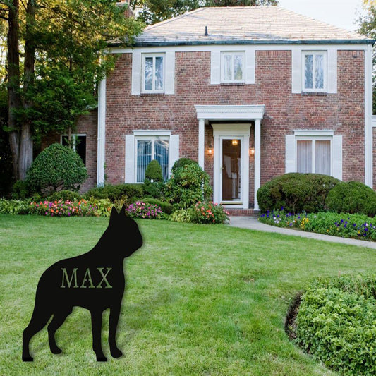 Custom Metal Sign, Boston Terrier Dog Metal Sign, Anniversary Gift, Dog House Sign, Dog Wall Art, Outdoor Sign, Home Decor Sign