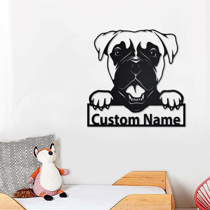 Custom Metal Sign, Boxer Dog Metal Signs, Anniversary Gift, Dog House Sign, Dog Wall Art, Outdoor Sign, Home Decor Sign