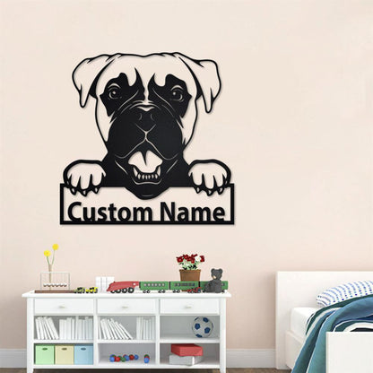 Custom Metal Sign, Boxer Dog Metal Signs, Anniversary Gift, Dog House Sign, Dog Wall Art, Outdoor Sign, Home Decor Sign