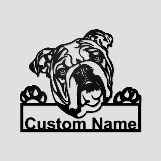 Custom Metal Sign, British Bulldog Metal Sign, Anniversary Gift, Dog House Sign, Dog Wall Art, Outdoor Sign, Home Decor Sign