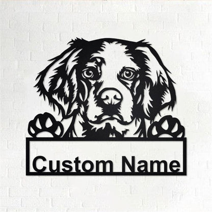 Custom Metal Sign, Brittany Spaniel Metal Sign, Anniversary Gift, Dog House Sign, Dog Wall Art, Outdoor Sign, Home Decor Sign