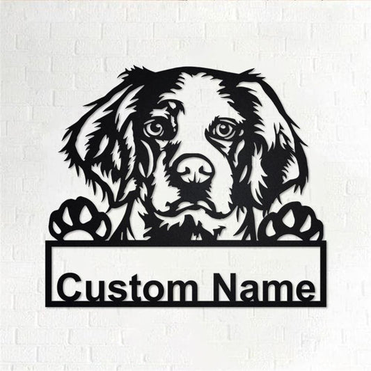Custom Metal Sign, Brittany Spaniel Metal Sign, Anniversary Gift, Dog House Sign, Dog Wall Art, Outdoor Sign, Home Decor Sign