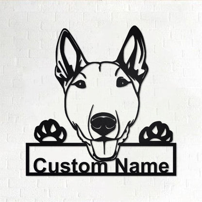 Custom Metal Sign, Bull Terrier Metal Signs, Anniversary Gift, Dog House Sign, Dog Wall Art, Outdoor Sign, Home Decor Sign
