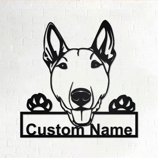 Custom Metal Sign, Bull Terrier Metal Signs, Anniversary Gift, Dog House Sign, Dog Wall Art, Outdoor Sign, Home Decor Sign