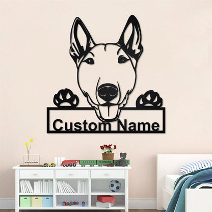 Custom Metal Sign, Bull Terrier Metal Signs, Anniversary Gift, Dog House Sign, Dog Wall Art, Outdoor Sign, Home Decor Sign