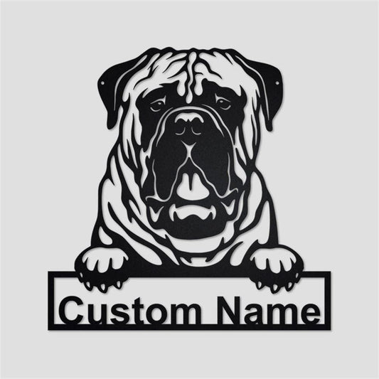 Custom Metal Sign, Bullmastiff Dog Metal Signs, Anniversary Gift, Dog House Sign, Dog Wall Art, Outdoor Sign, Home Decor Sign