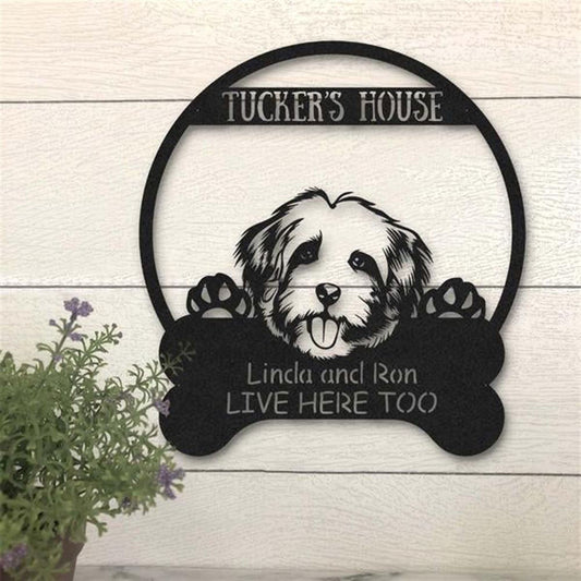 Custom Metal Sign, Cavachon Dog Lovers Funny Metal Sign, Anniversary Gift, Dog House Sign, Dog Wall Art, Outdoor Sign, Home Decor Sign