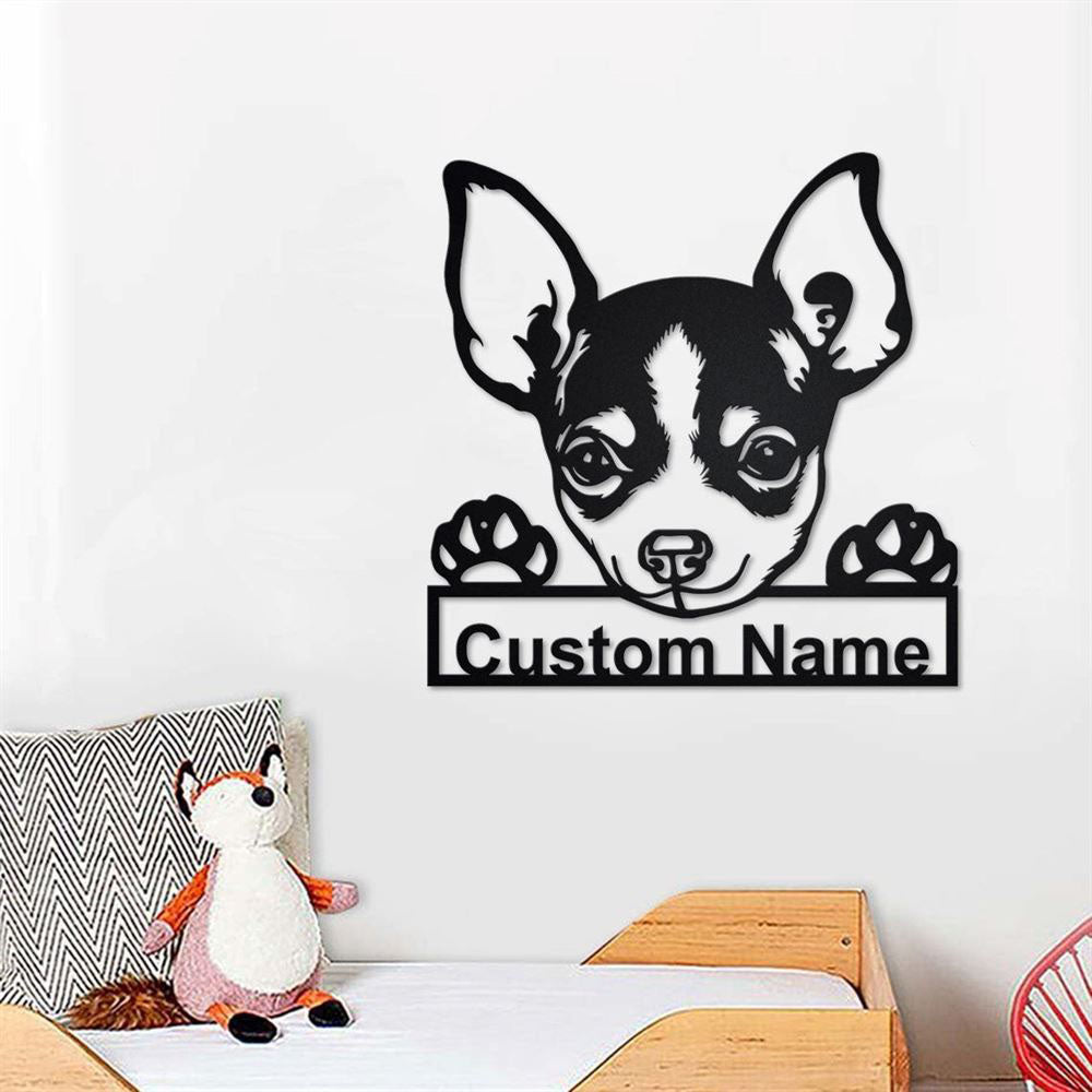 Custom Metal Sign, Chihuahua Dog Metal Signs, Anniversary Gift, Dog House Sign, Dog Wall Art, Outdoor Sign, Home Decor Sign