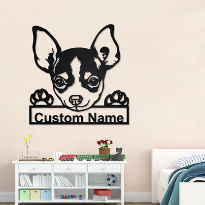 Custom Metal Sign, Chihuahua Dog Metal Signs, Anniversary Gift, Dog House Sign, Dog Wall Art, Outdoor Sign, Home Decor Sign