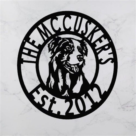 Custom Metal Sign, Collie Dog Metal Name Sign, Anniversary Gift, Dog House Sign, Dog Wall Art, Outdoor Sign, Home Decor Sign