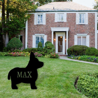 Custom Metal Sign, Corgi Name Sign Front Yard Dog Metal Sign, Anniversary Gift, Dog House Sign, Outdoor Sign, Home Decor Sign