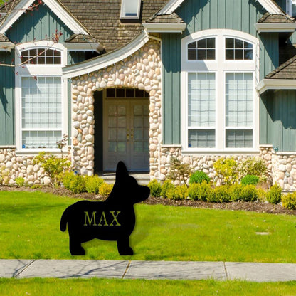 Custom Metal Sign, Corgi Name Sign Front Yard Dog Metal Sign, Anniversary Gift, Dog House Sign, Outdoor Sign, Home Decor Sign