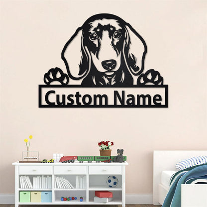 Custom Metal Sign, Dachshund Metal Sign, Anniversary Gift, Dog House Sign, Dog Wall Art, Outdoor Sign, Home Decor Sign