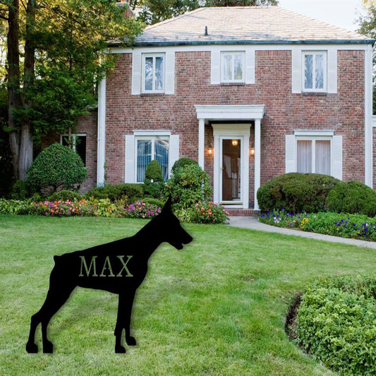 Custom Metal Sign, Doberman Dog Metal Sign, Anniversary Gift, Dog House Sign, Dog Wall Art, Outdoor Sign, Home Decor Sign