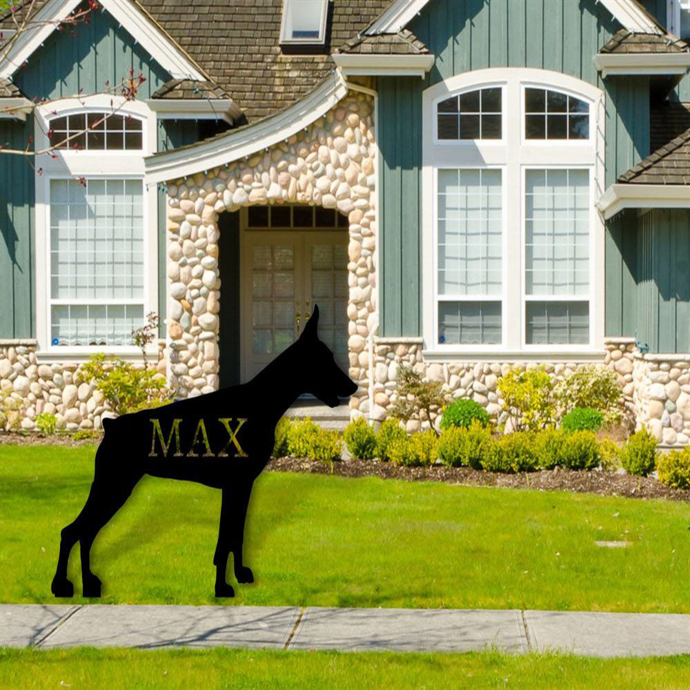 Custom Metal Sign, Doberman Dog Metal Sign, Anniversary Gift, Dog House Sign, Dog Wall Art, Outdoor Sign, Home Decor Sign