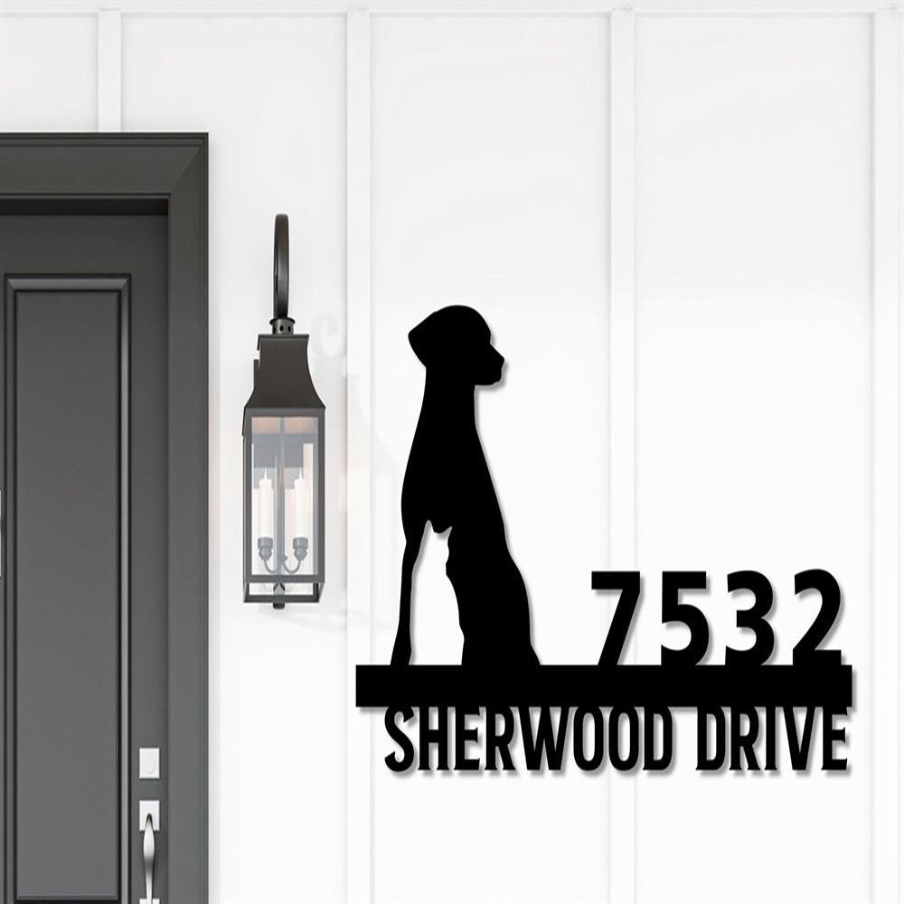 Custom Metal Sign, Dog And Cat Silhouette Metal Address Sign, Anniversary Gift, Dog House Sign, Outdoor Sign, Home Decor Sign
